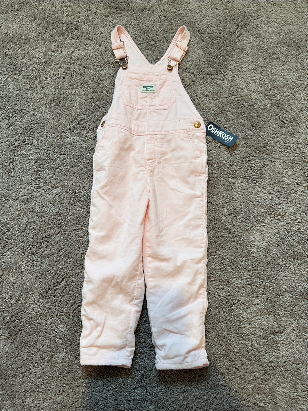 OshKosh B'gosh Light Pink Corduroy Overalls for Kids